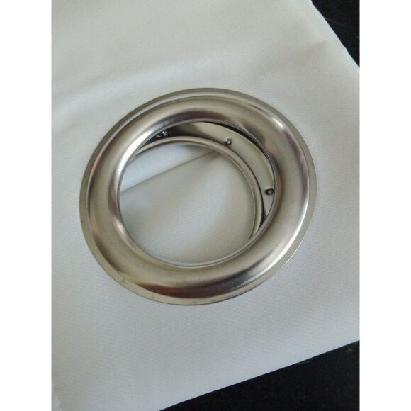 White Grommet Lien Curtain Panels 52" x 84" Set of 2 by H. Versailtex NEW - Picture 6 of 9